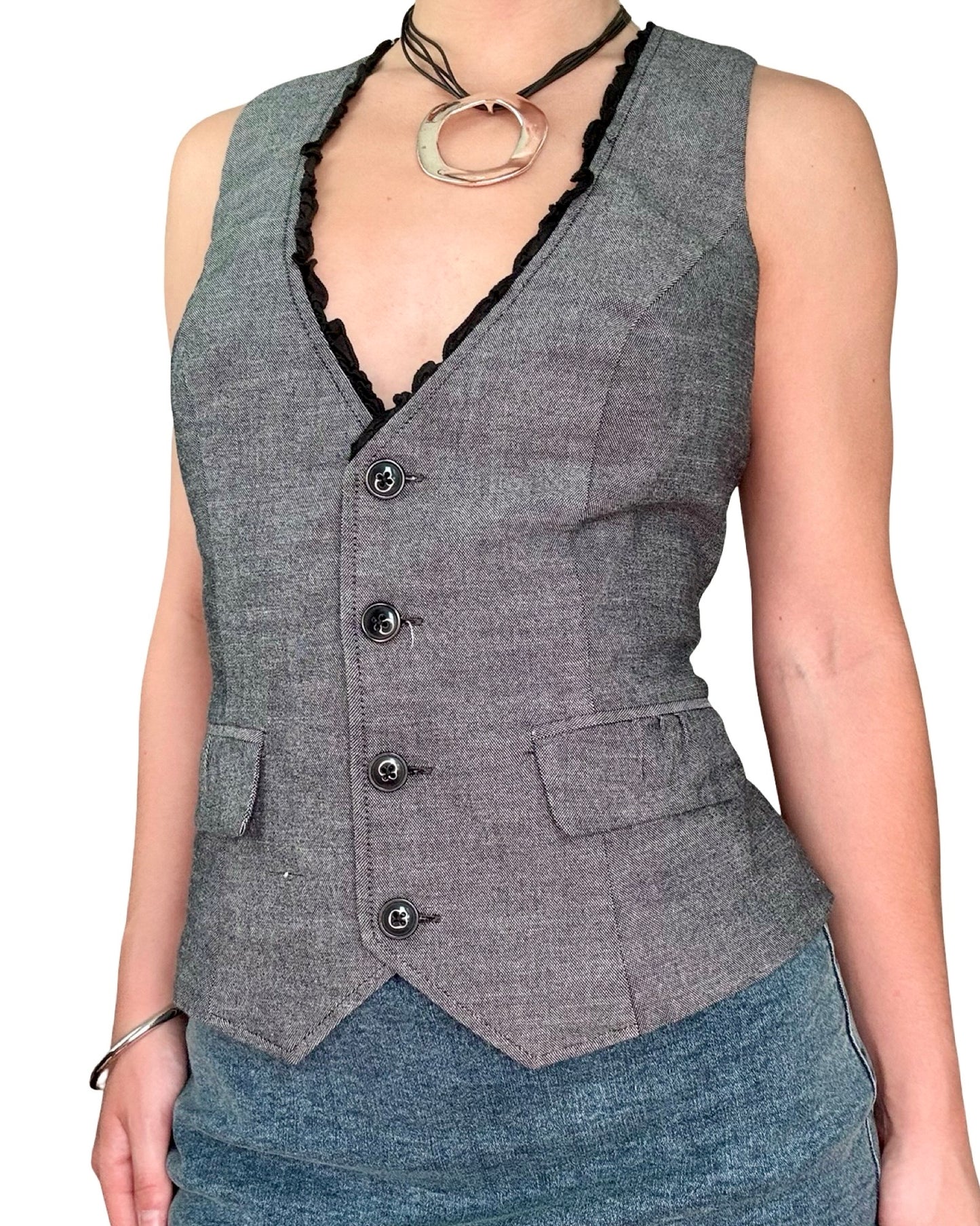 Maurices 00's Ruffle Hem Vest | Size L