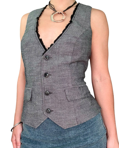 Maurices 00's Ruffle Hem Vest | Size L