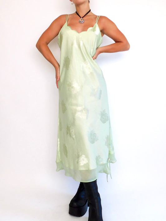 Green Floral Slip | Size L
