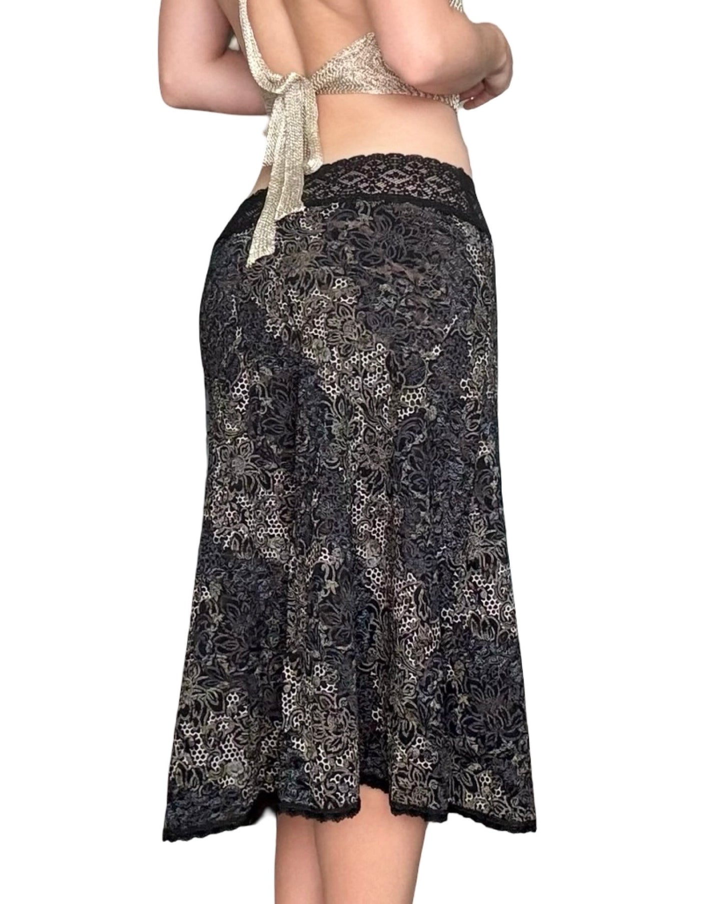 Cabi 00's Lace Trim Skirt | Size 30" Waist