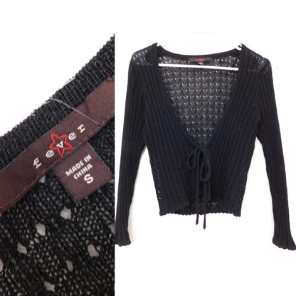 Y2K Crochet Tie Cardigan | Size S