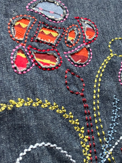 Embroidered 90’s Jean Skirt | Size 29” Waist