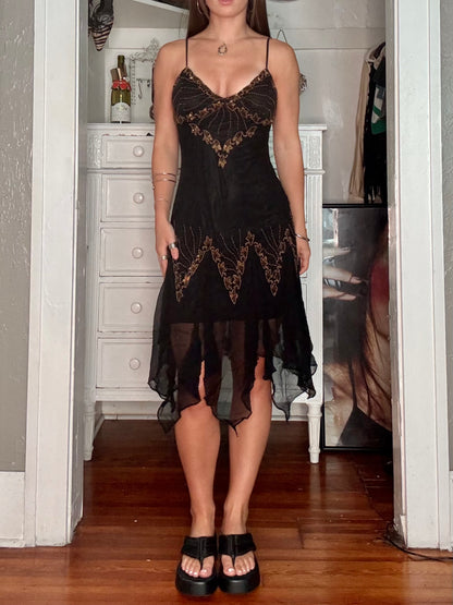 Silk 00's Beaded Fairy Dress | Size M