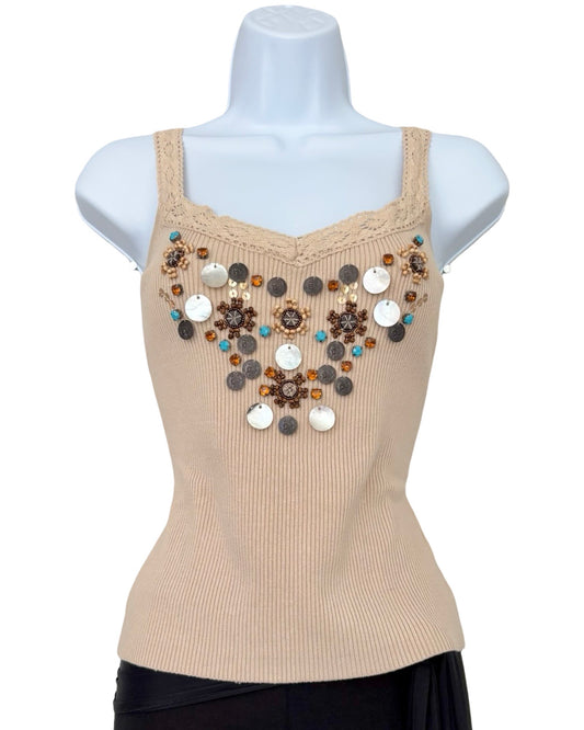 Belldini 00's Beaded Knit Tank | Size M