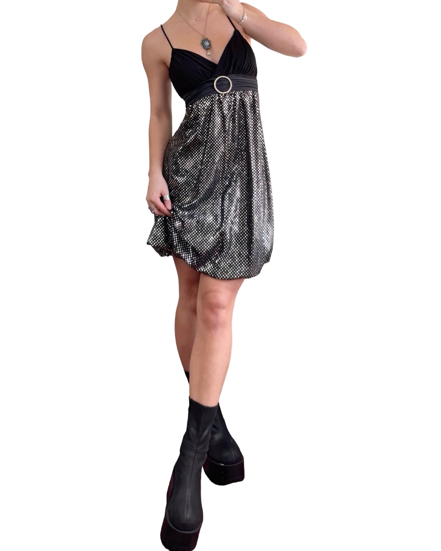 Papaya 00's Sequin Tie Back Dress | Size L