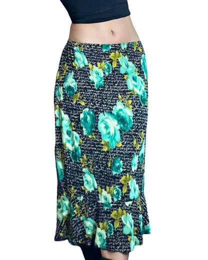 Floral 00’s Midi Skirt | Size 25” waist
