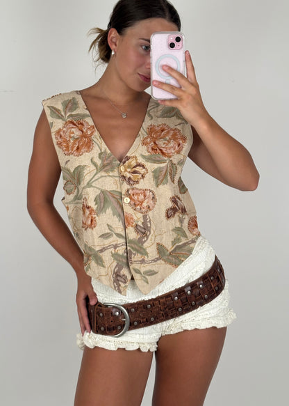 Sam Floral Beaded Vest | Size M