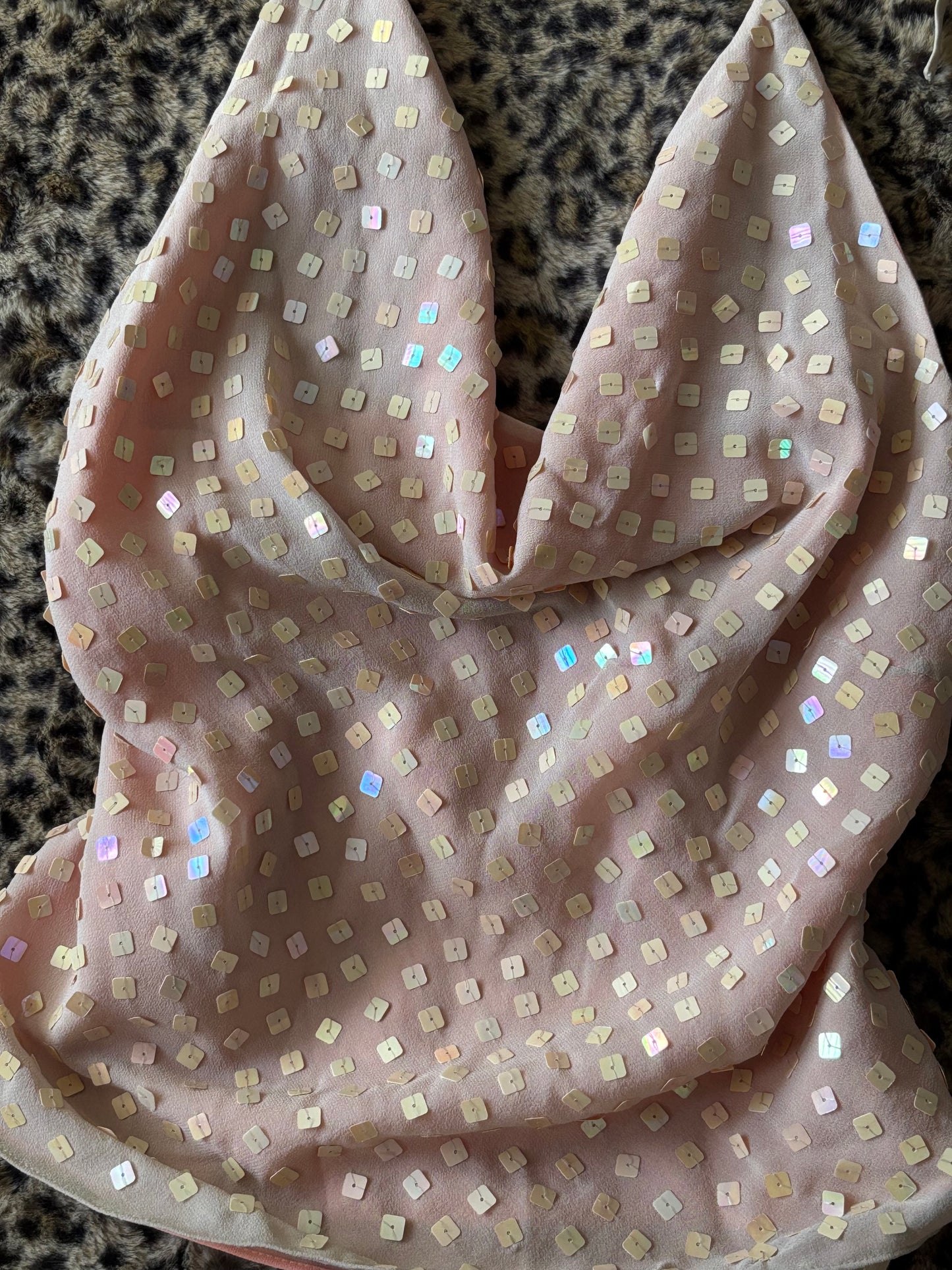 Sequin 00's Backless Halter Top | Size S