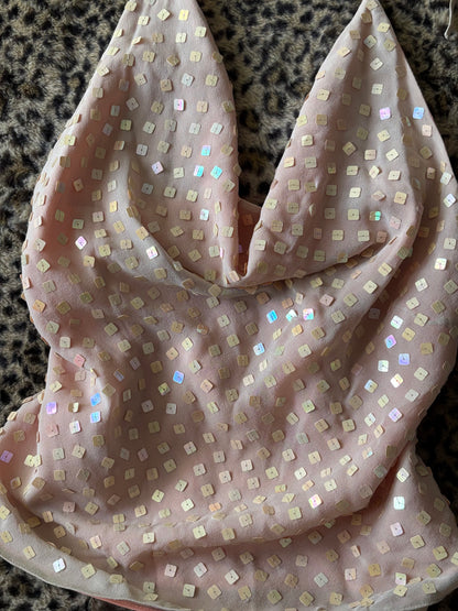 Sequin 00's Backless Halter Top | Size S