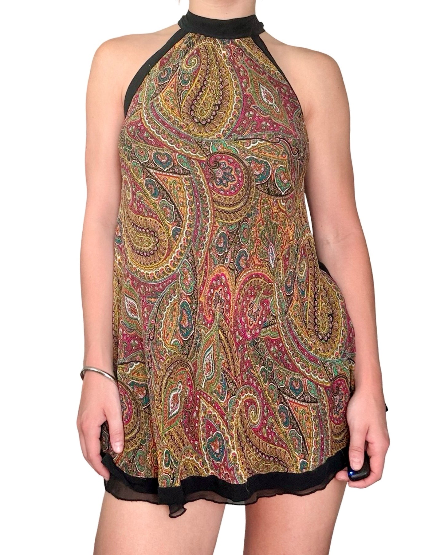 Guess 00's Silk High Neck Top | Size S