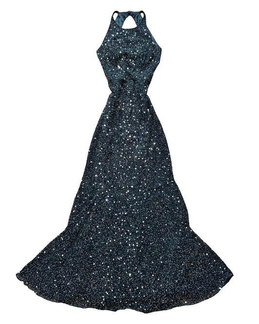 Scala 90's Silk Beaded Gown | Size S