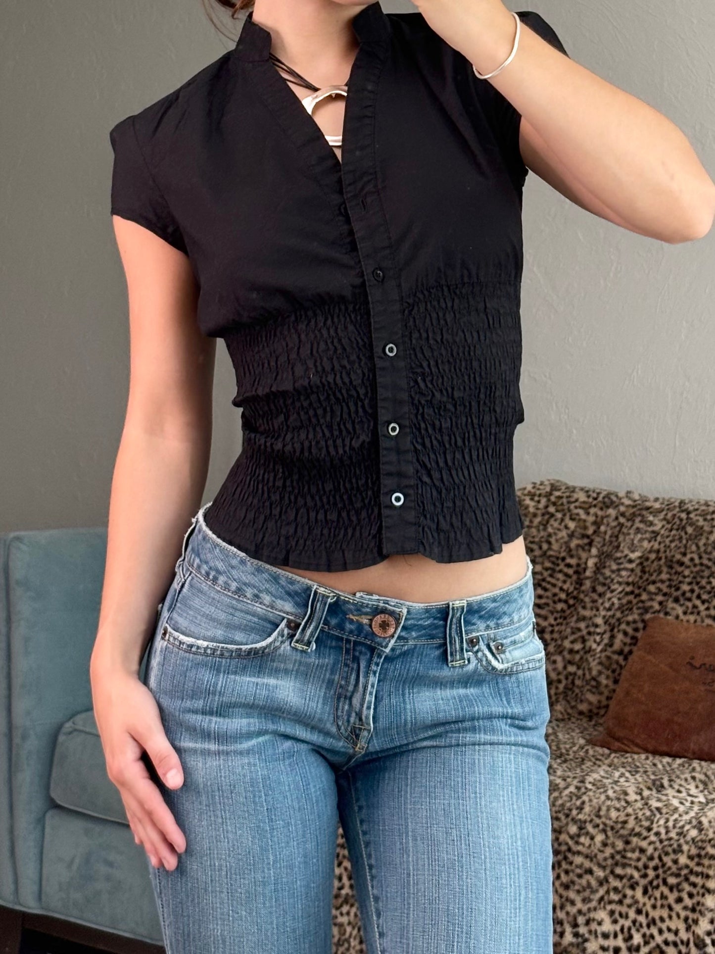 Cotton 00's Button Up Top | Size M