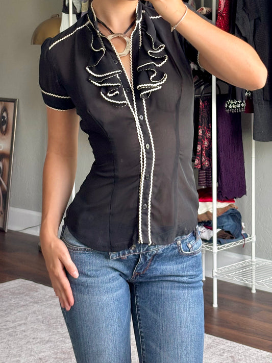 Ela 00's Mesh Blouse | Size XS