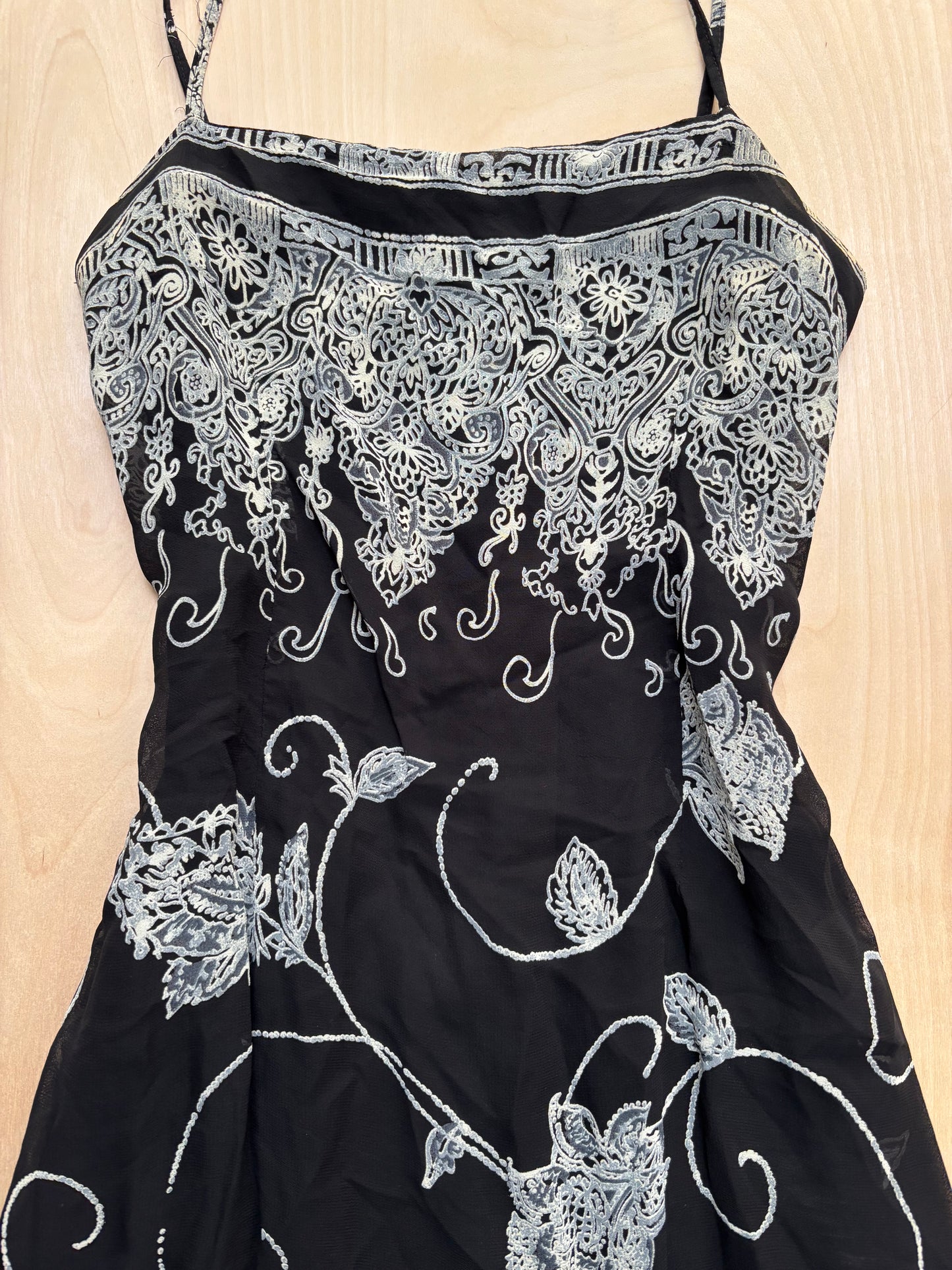 Black 90’s Floral Maxi Dress | Size M/L