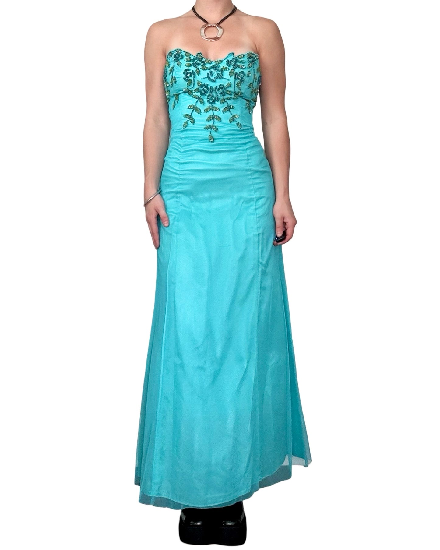 JS 00's Beaded Mesh Gown | Size 2