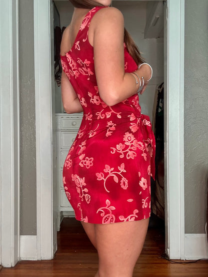 Floral 90's Wrap Dress | Size S