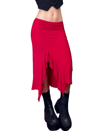 Asymmetric Ruffle 00's Skirt | Size 25" Waist