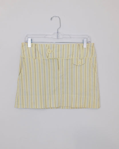 Y2K Yellow striped mini skirt | Size 2