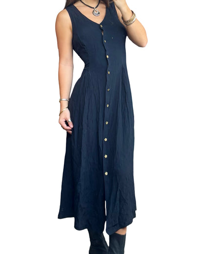 Tie Back 90’s Button Dress | Size S