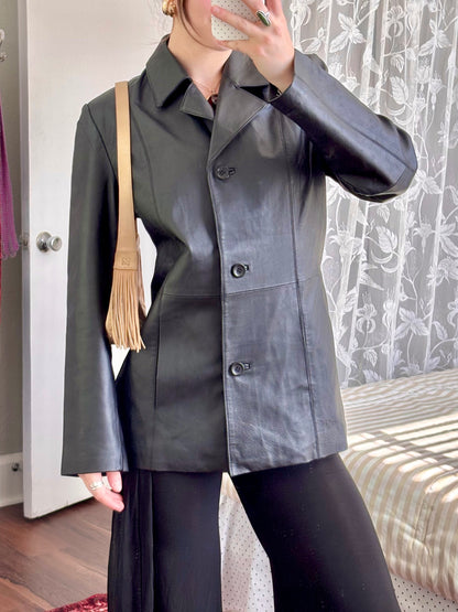 Dialogue 90's Genuine Leather Blazer | Size XS