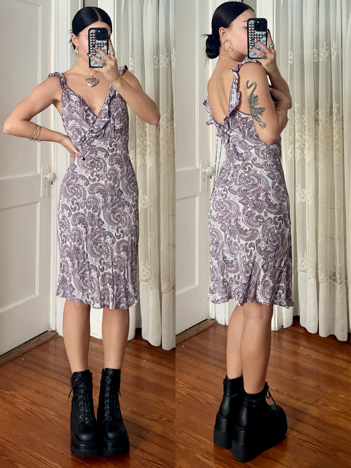 Y2K Printed Dress | Size L