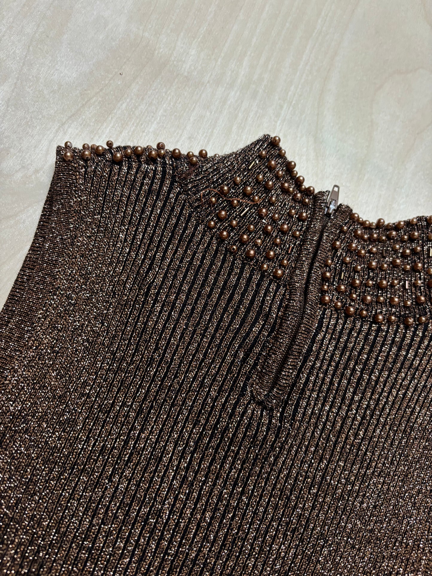 Cache 90’s Beaded Knit Top | Size M