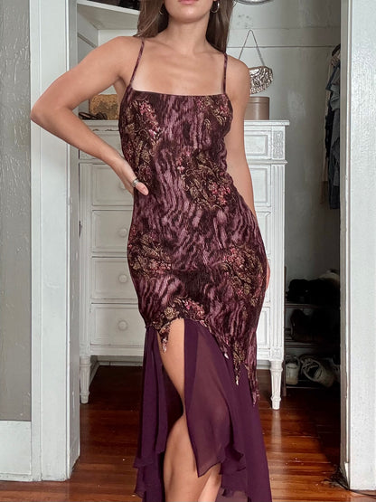 Printed 90's Mesh Dress | Size M