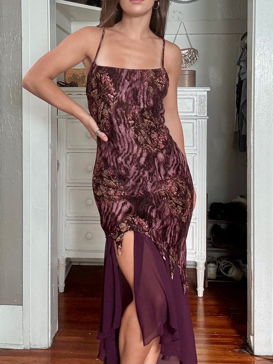 Printed 90's Mesh Dress | Size M