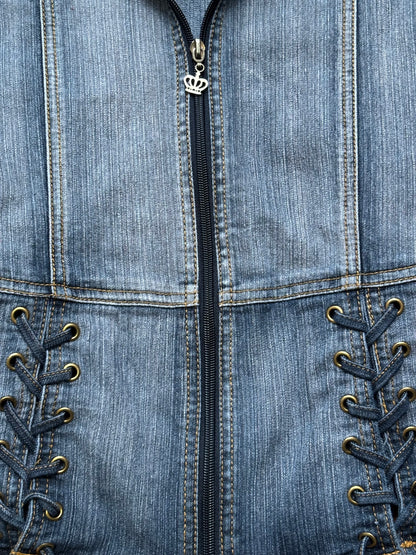 Drama Gold 00's Denim Top | Size M