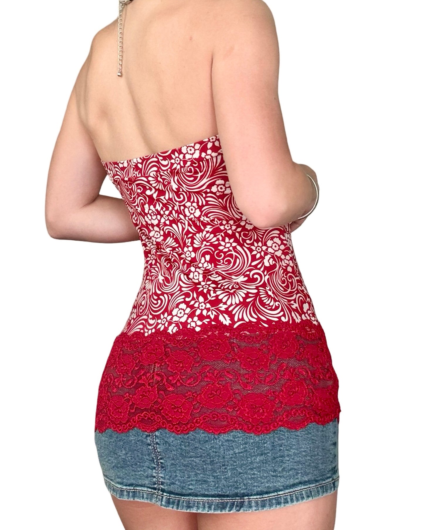 Vixen 00's Lace Hem tube Top | Size M