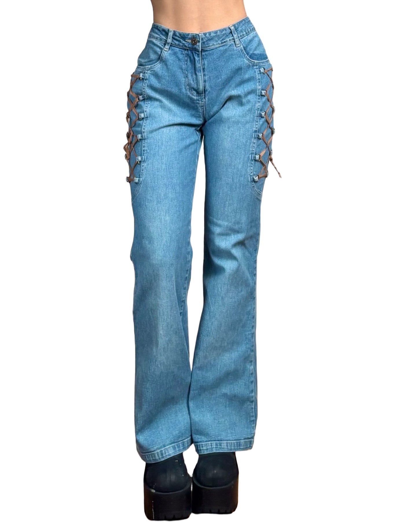Lace Up 00's Denim | Size 30" Waist