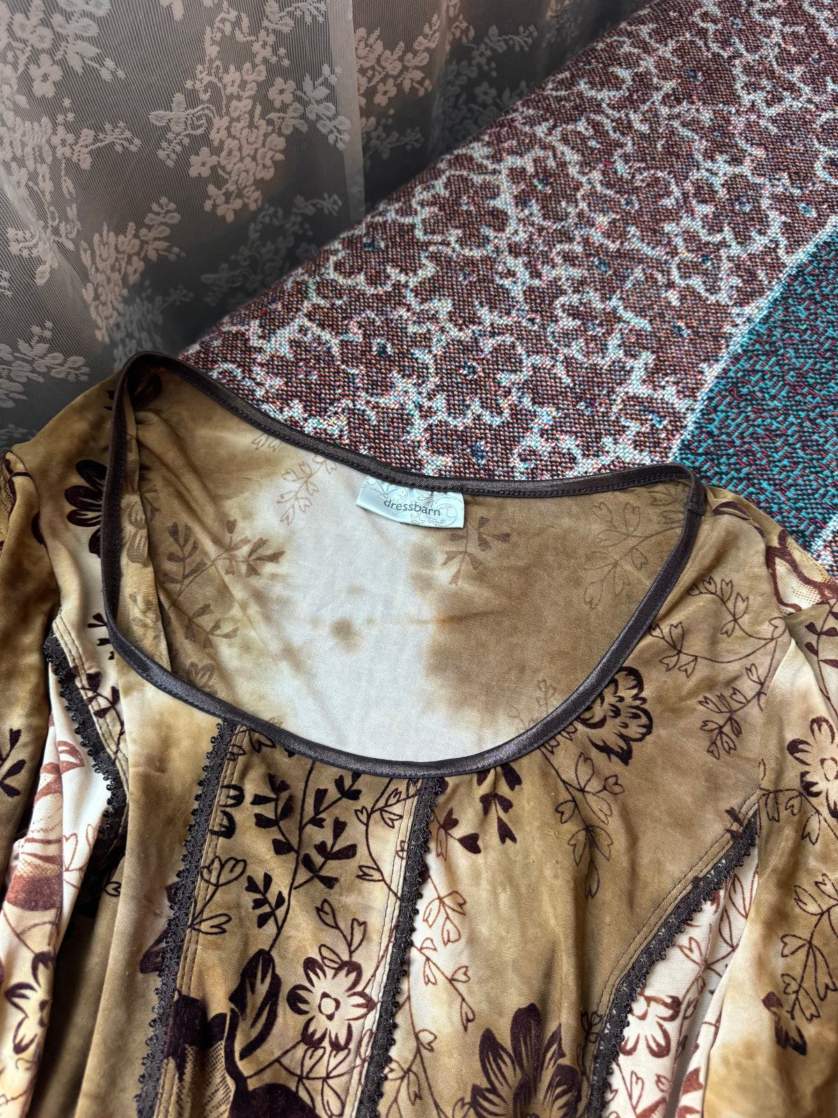 Y2K Velvet Print Top | Size L