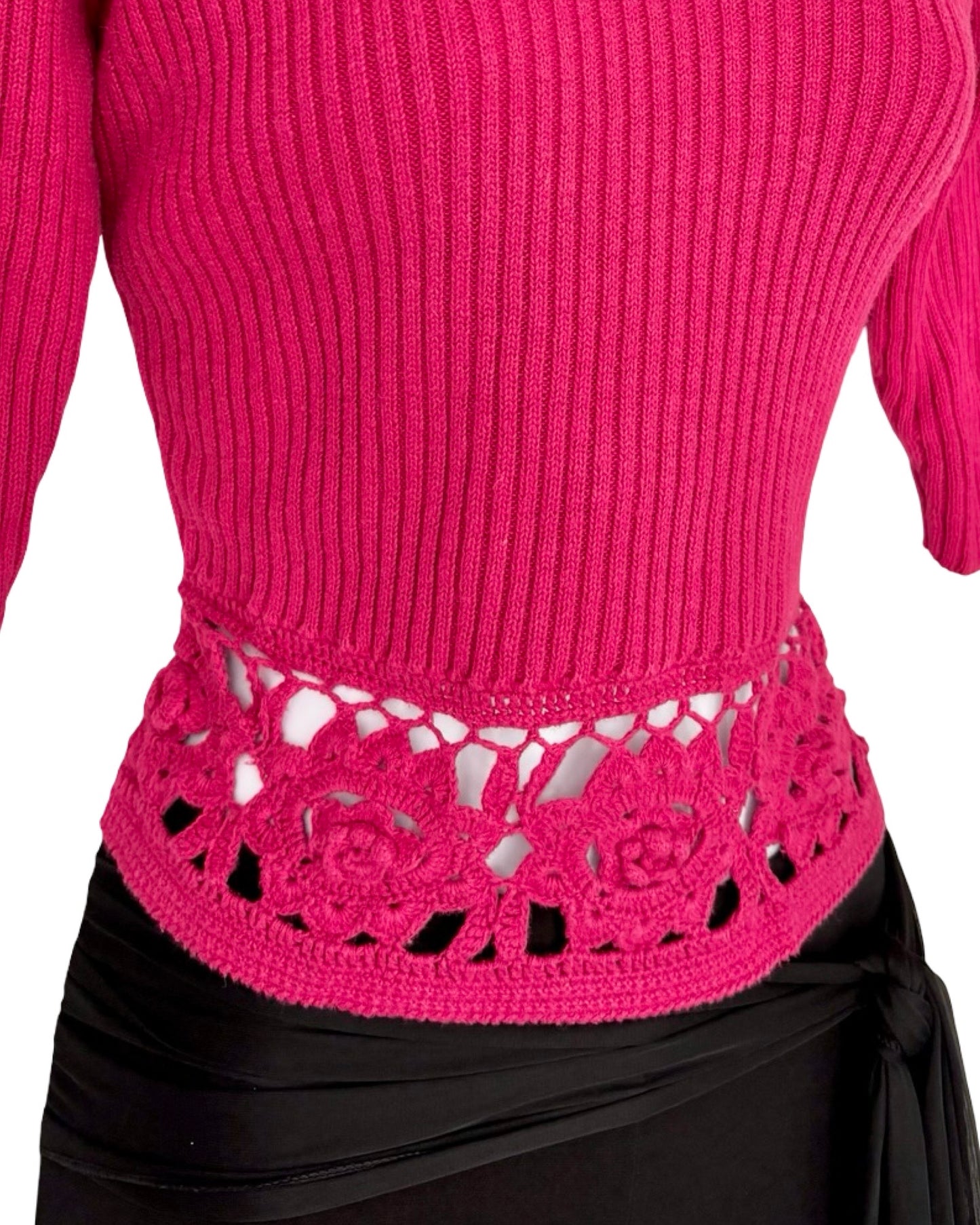 Exhilaration 00's Crochet Trim Knit | Size L