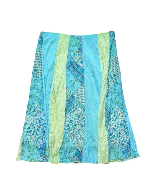 Blue & Green Y2K Maxi Skirt | Size 34” waist