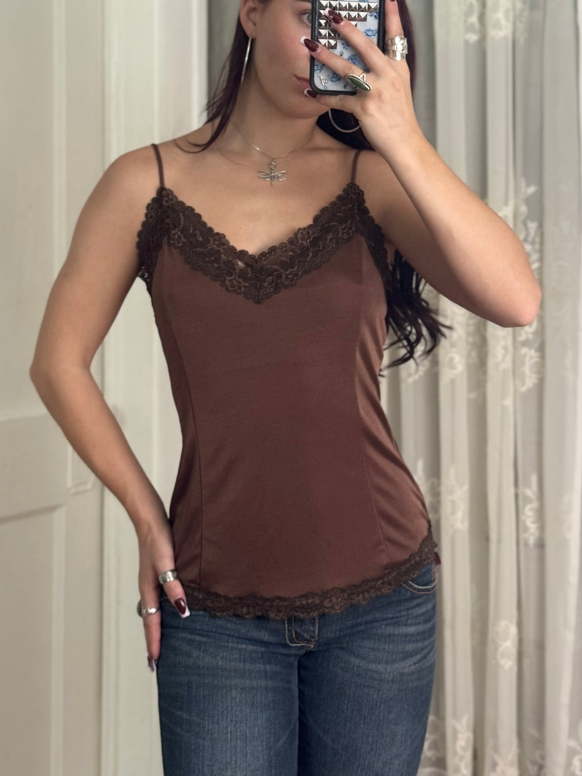 Y2K Lace Cami | Size L