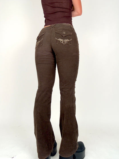 Brown Corduroy Flares | Size S