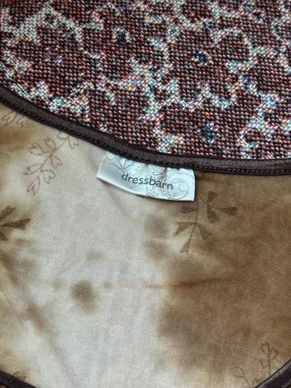 Y2K Velvet Print Top | Size L
