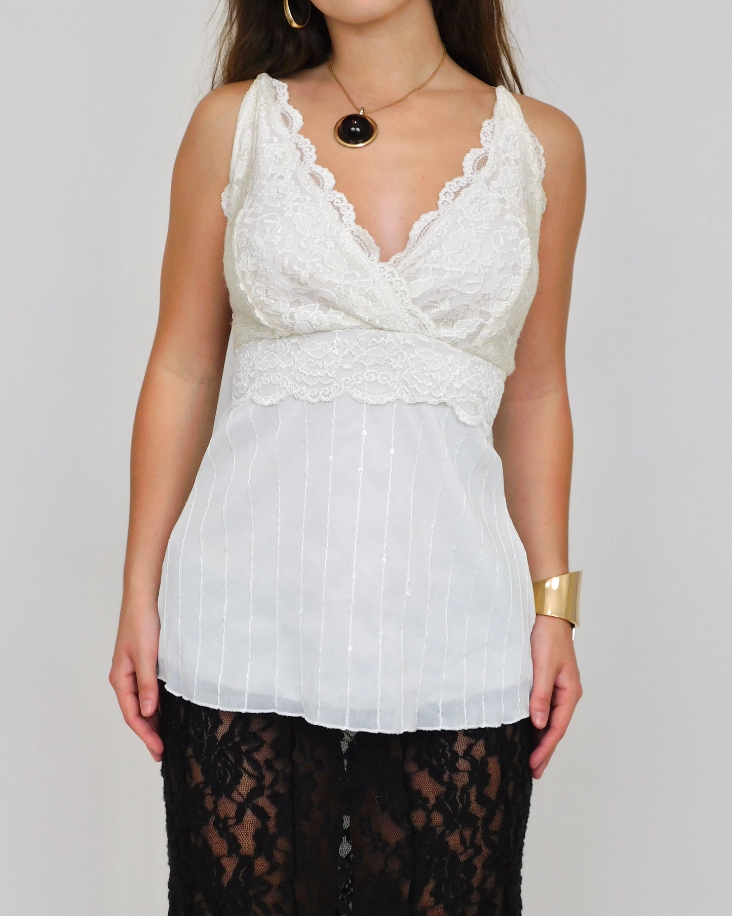 Vintage Vanity Lace Tank | Size M