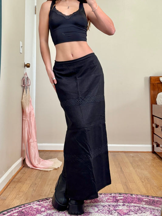 Edward 90's Linen Maxi Skirt | Size 27" Waist