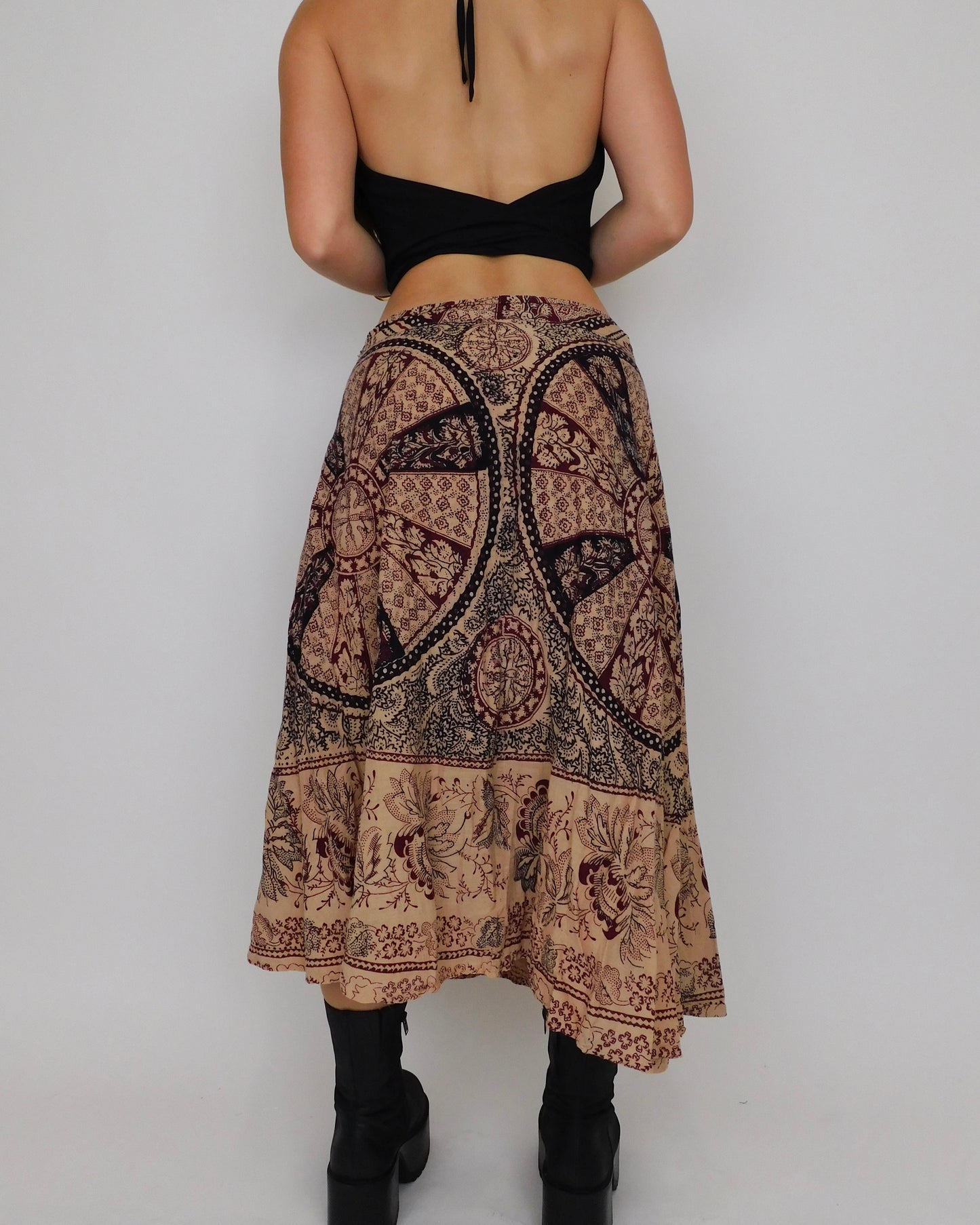 Vintage Wrap Maxi Skirt | One Size