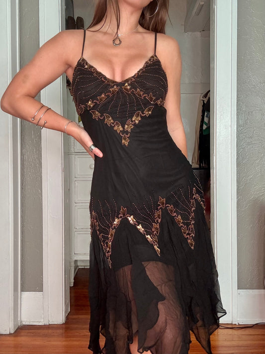 Silk 00's Beaded Fairy Dress | Size M