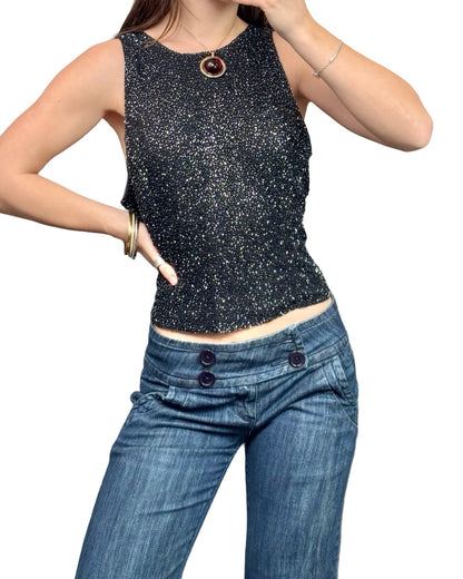 Kazar 90's Silk Beaded Top | Size PL