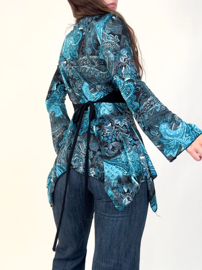 Blue Bell Sleeve Blouse | Size M
