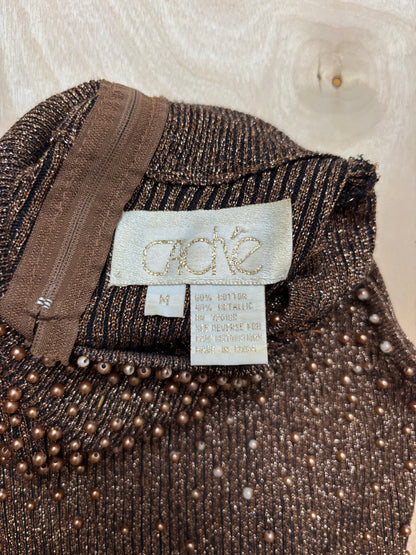 Cache 90’s Beaded Knit Top | Size M