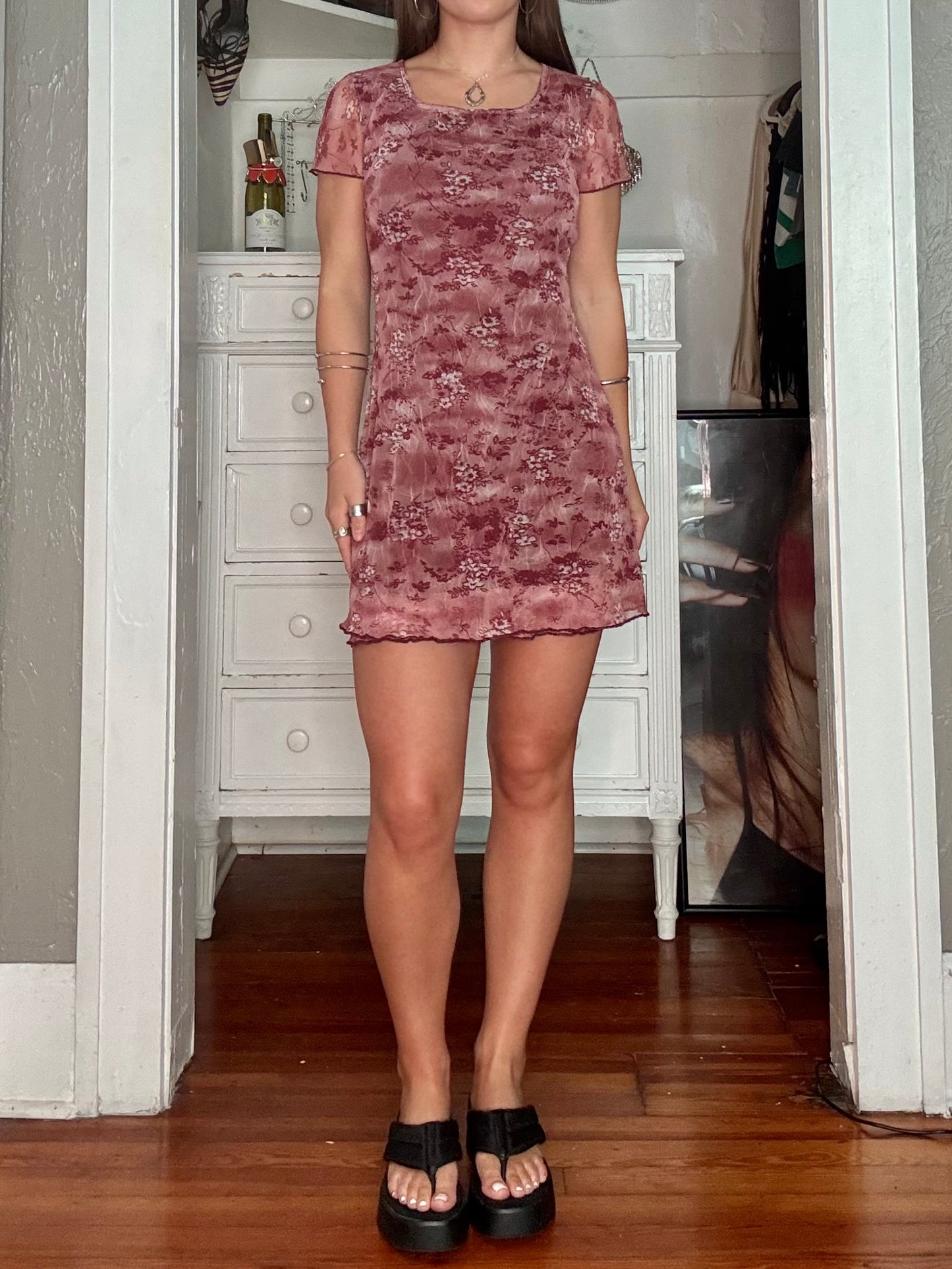 Mesh 90's Mini Dress | Size XS