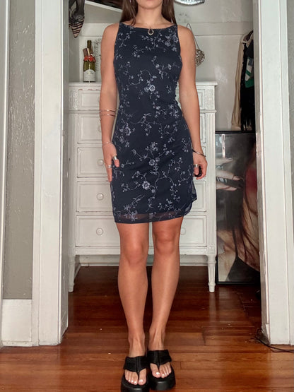 Mesh 90's Boat Neck Dress | Size M