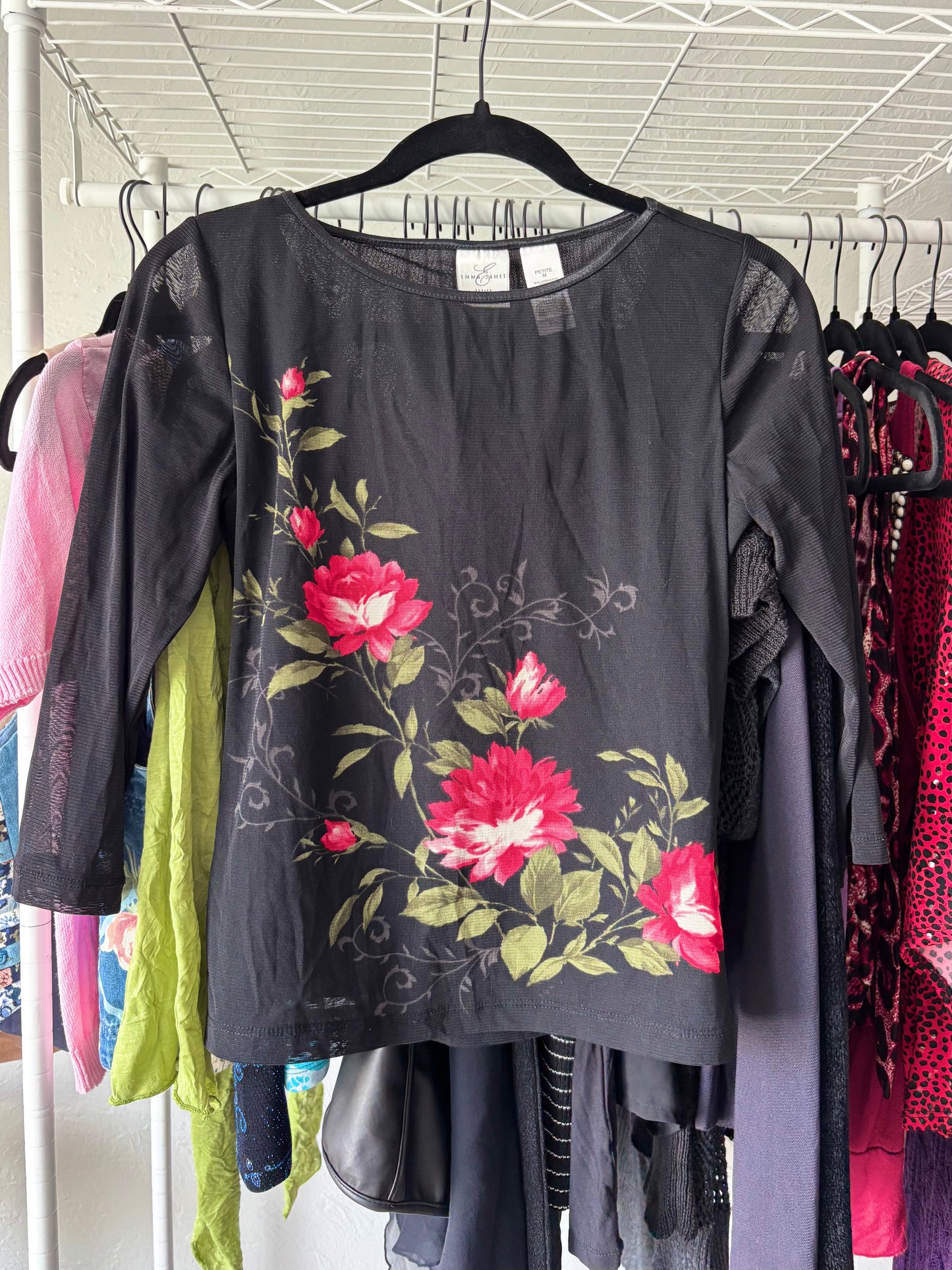Floral 00's Mesh Top | Size M