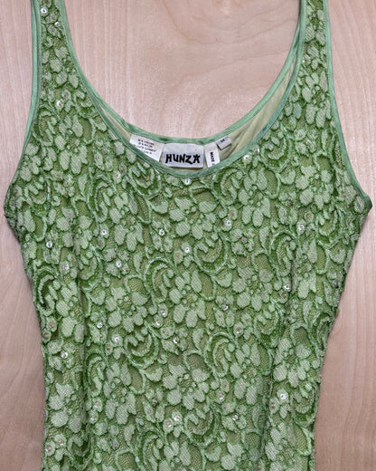 Hunza 90’s Beaded Lace Gown | Size M