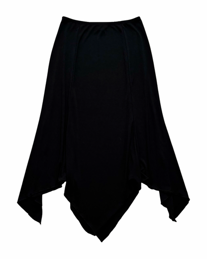 Black Asymmetric Midi | Size 26” waist