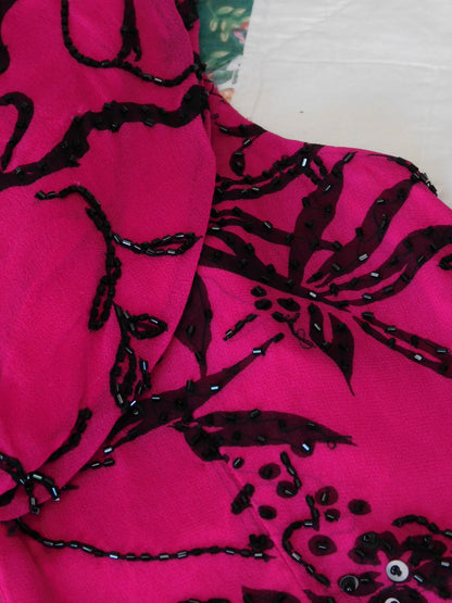 Andretta Beaded Silk Blouse | Size M